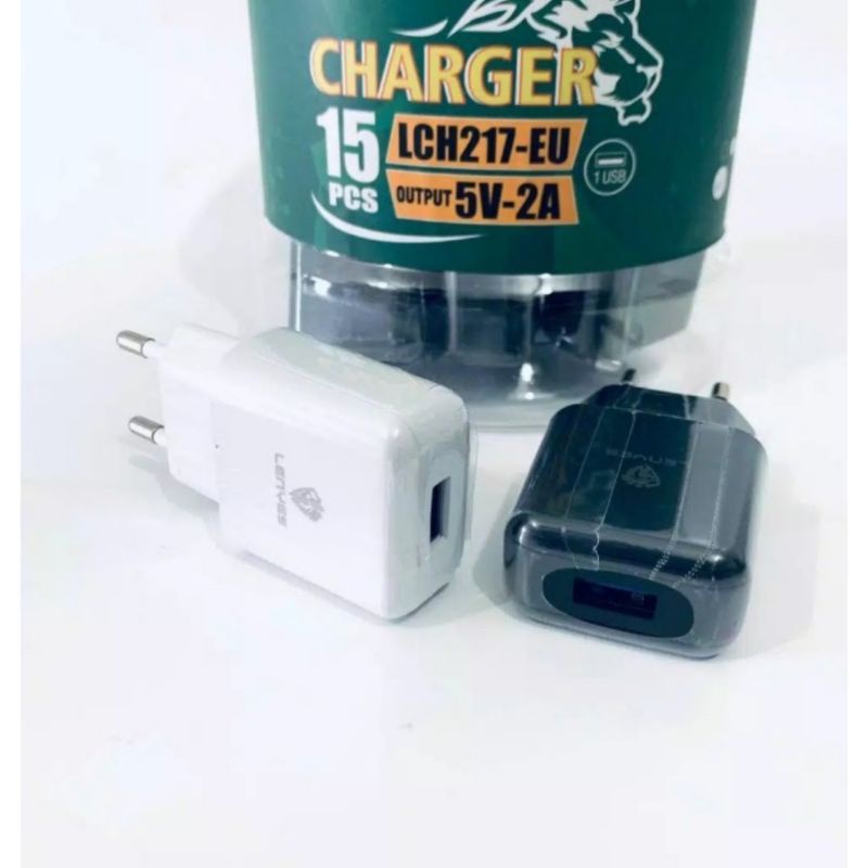 Batok Charger Lenyes 1 Toples isi 15pcs LCH217 1USB 2A LCH-217