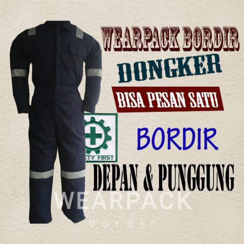 WEARPACK  BORDIR SATUAN wearpack safety BONUS bordir depan & punggung