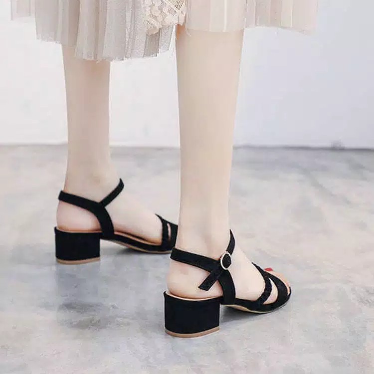 Heels wanita hak tahu kepang