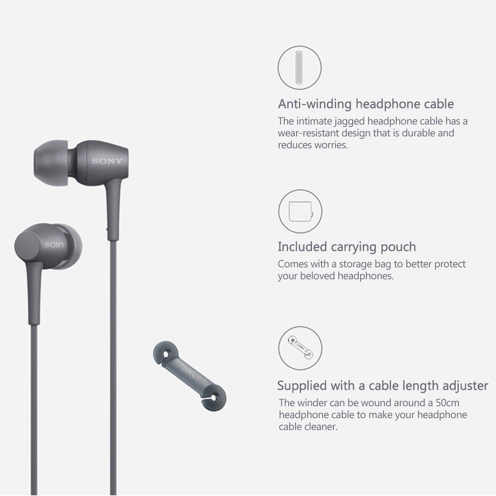 Sony IER-H500A Headset Earphone Kabel 3.5mm Dengan Mic + Fitur Noise Reduction