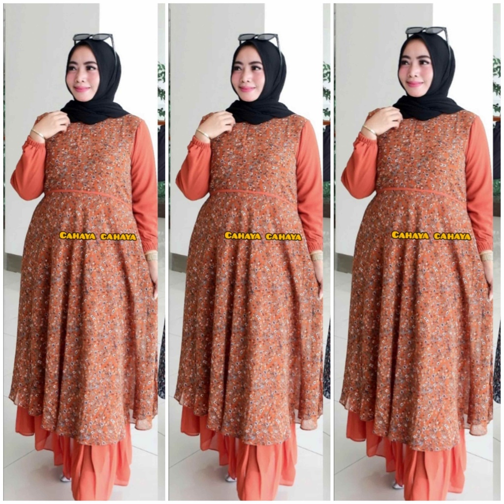 andara maxi ceruty motif gamis .batik terbaru