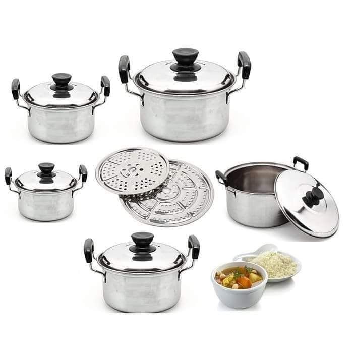 PANCI SET 5 PCS STEAMER / PANCI SET STEAMER STAINLESS TEBAL / PANCI STEAMER 5 SUSUN / TOKO HAF STORE