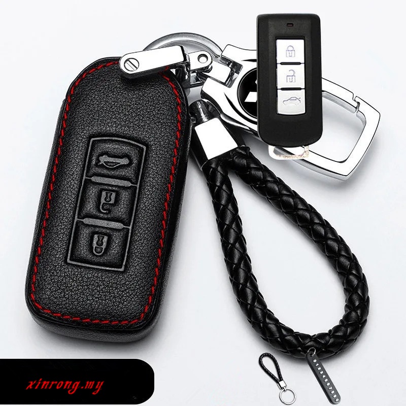 Casing Kunci Remote Mobil Keyless Bahan Kulit Untuk Mitsubishi Triton Outlander ASX Lancer EVO PAJERO