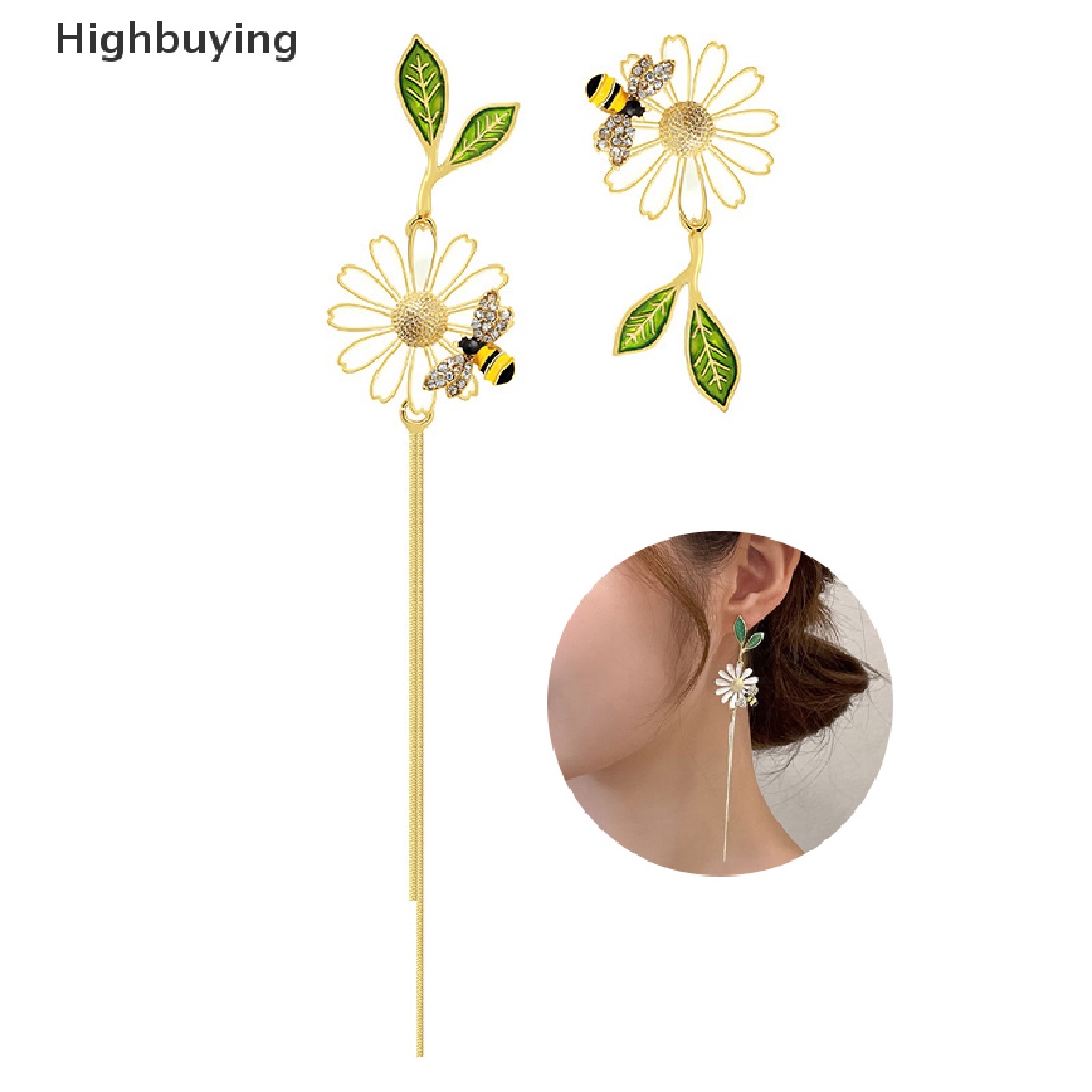 Hbid 2022 Anting Tusuk Bentuk Bunga Daisy / Lebah / Kupu-Kupu Hias Zircon Gaya Korea Untuk Wanita Butterfly