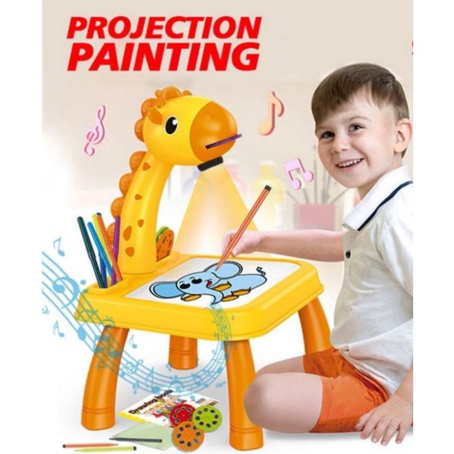 Meja belajar menggambar mewarna proyektor anak 3+