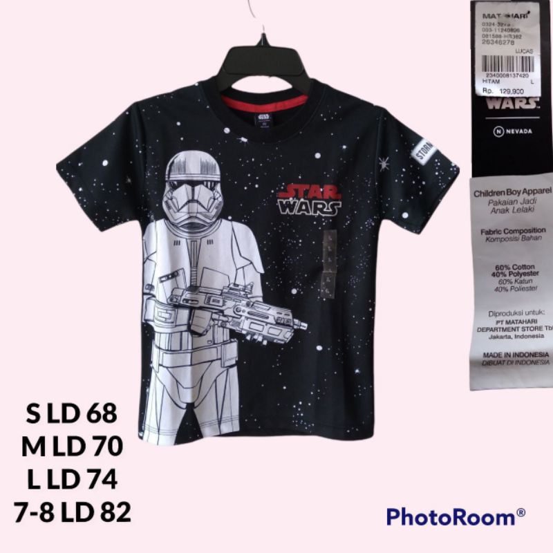 KAOS ANAK COWOK NEVADA STAR WARS BRANDED ORIGINAL MATAHARI KSANKCWNVD2229