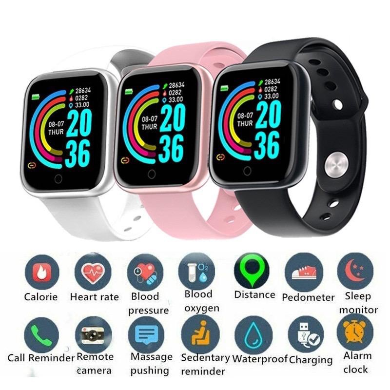 New Dennos Official Store Y68 Smart watch D20 Tahan Air IP68 Monitor Denyut Jantung