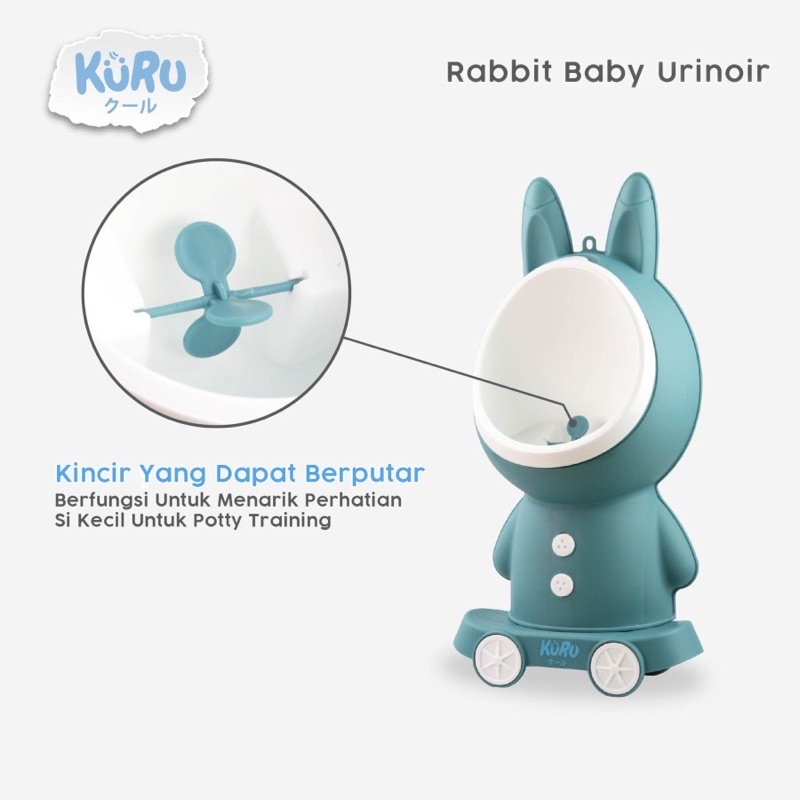 Kuru Potty Train Urinal Rabbit Boy Pispot Latihan Pipis Anak Laki Cowok bisa Sambung Got Afur + Gantungan