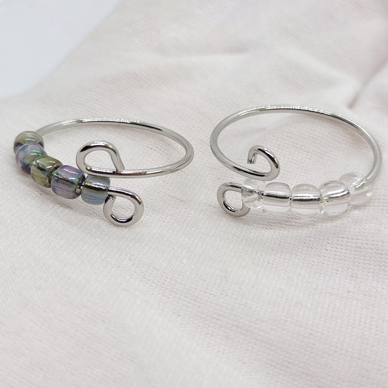 Mainan Fidget Ring Manikmanik Kreatif Dapat Berputar Untuk Penghilang Stress