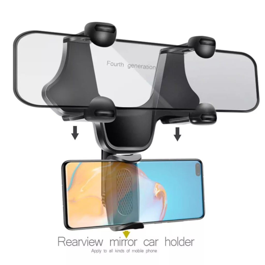 Stand Holder Handphone Tempel Kaca Spion Mobil Model 203 - Car Phone Holder Penyangga Tempat Hp Mobil Tempel Kaca