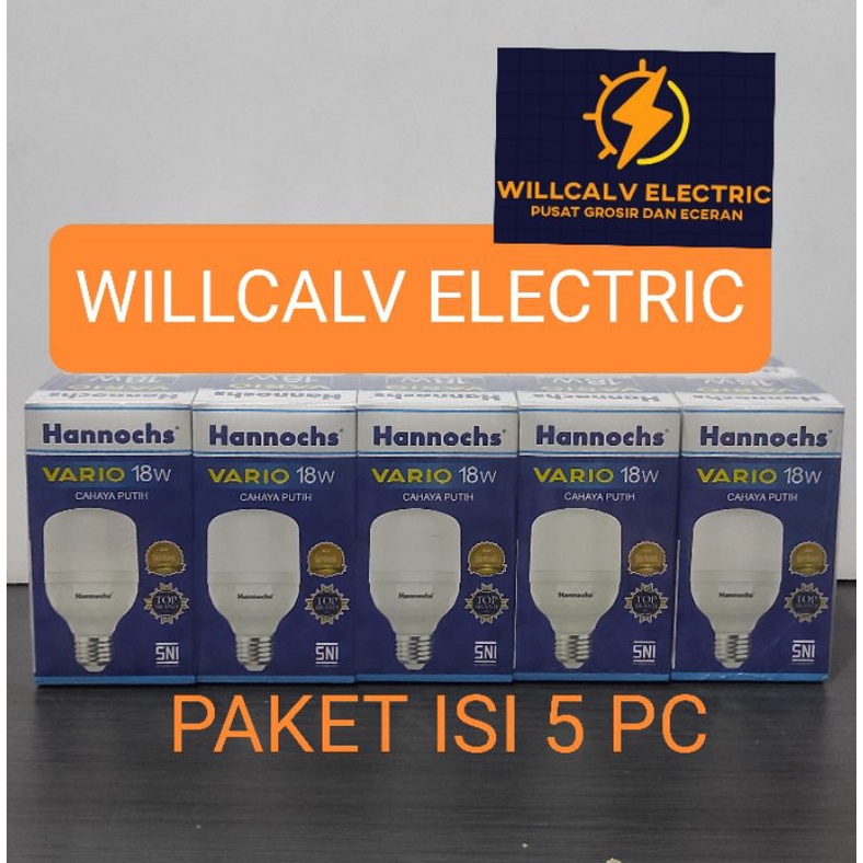 PAKET ISI 5 PC HANNOCHS VARIO 18W 18 WATT CAHAYA PUTIH / LAMPU LED HANNOCHS VARIO 18W 18 WATT 6500K