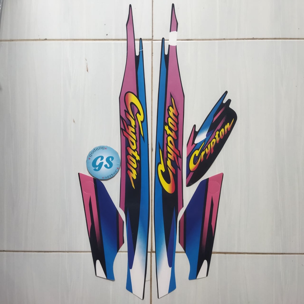 stiker stripng motor yamaha crypton 2000 biru