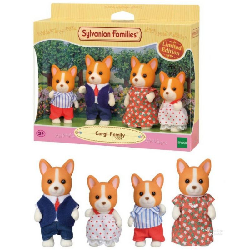 Sylvanian Friends Boneka Corgi Royal Dog Anjing Family Doll Limited