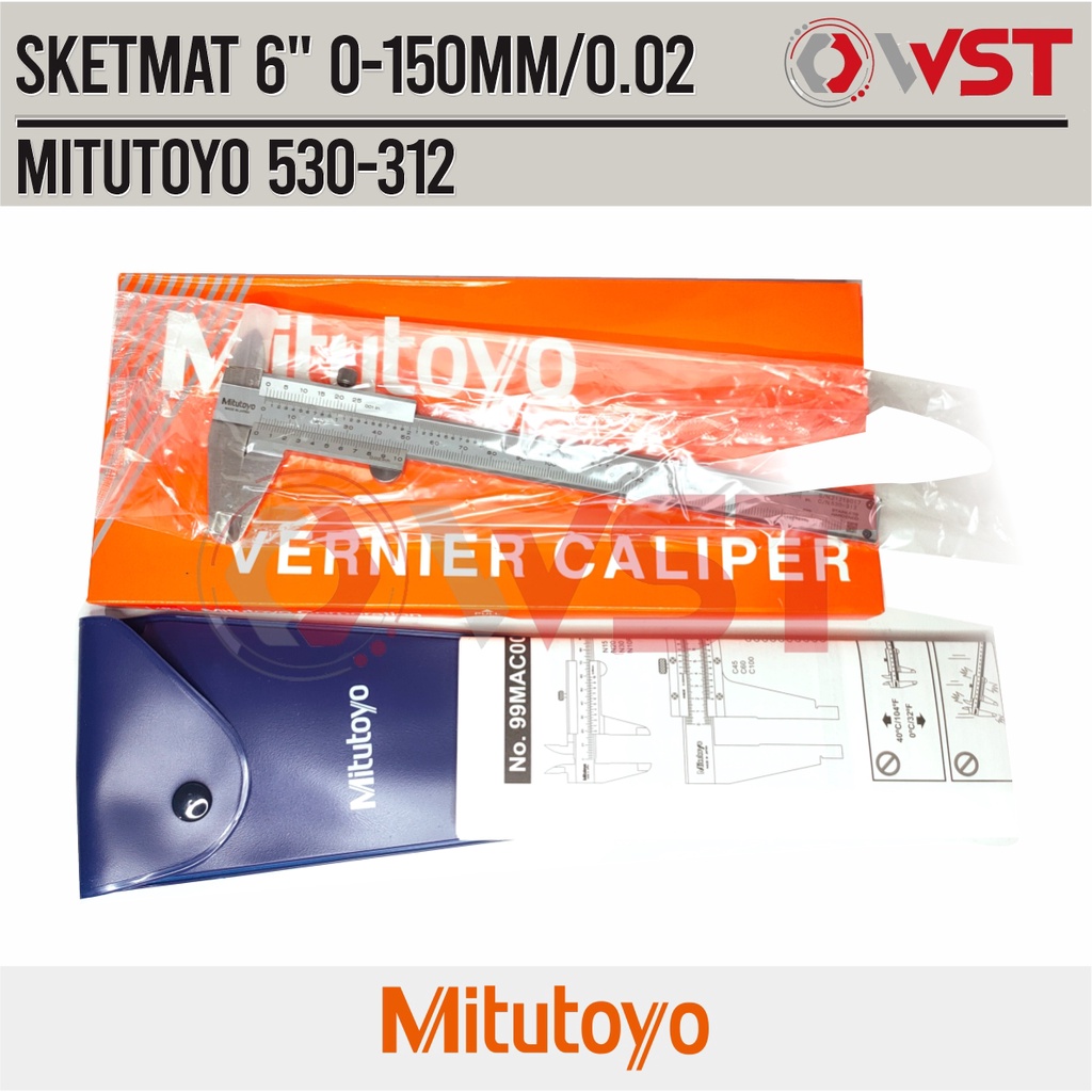 MITUTOYO SKETMAT 0-150mm 0.02mm / JANGKA SORONG 6" / Mitutoyo 530-312