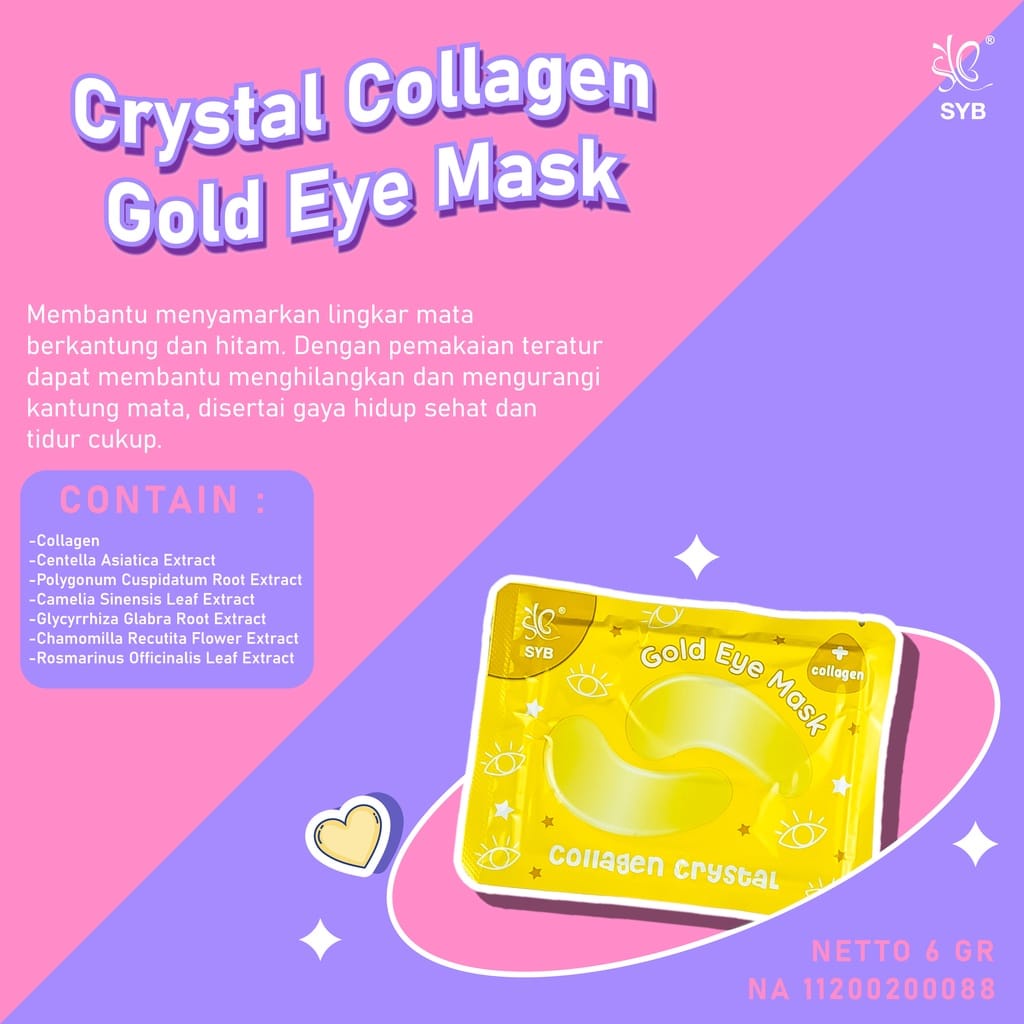 SYB EYE MASK 6GR CRYSTAL COLLAGEN GOLD MASKER MATA KECANTIKAN