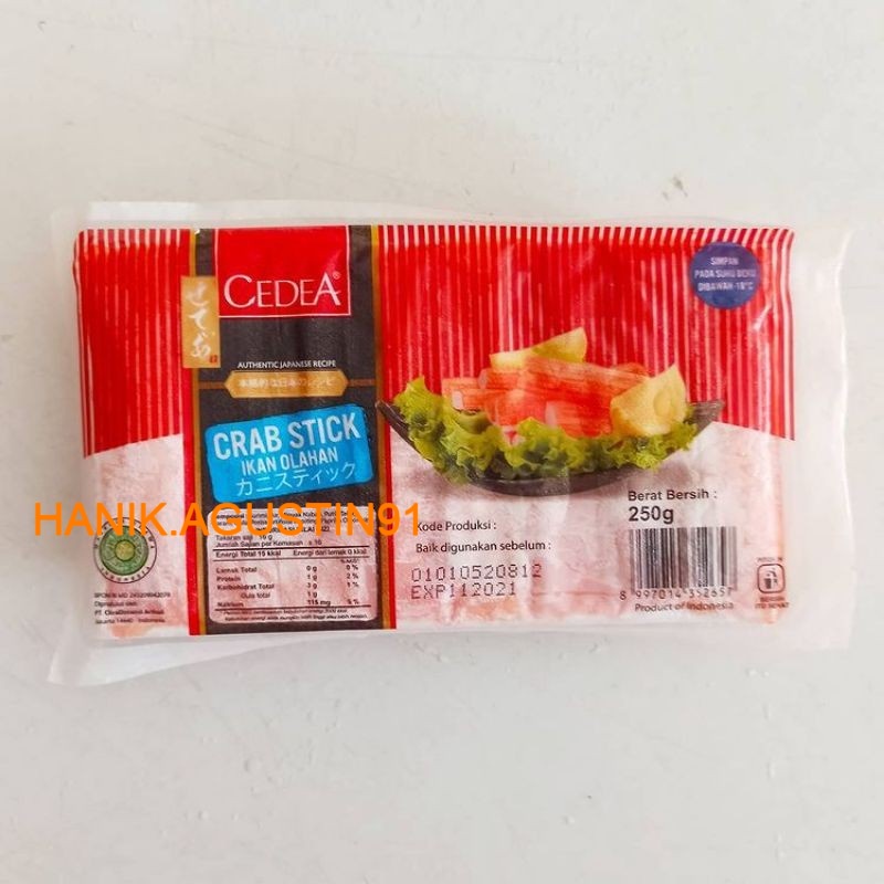 

Cedea Frozen Food CRAB STICK CRAB STIK 250GR