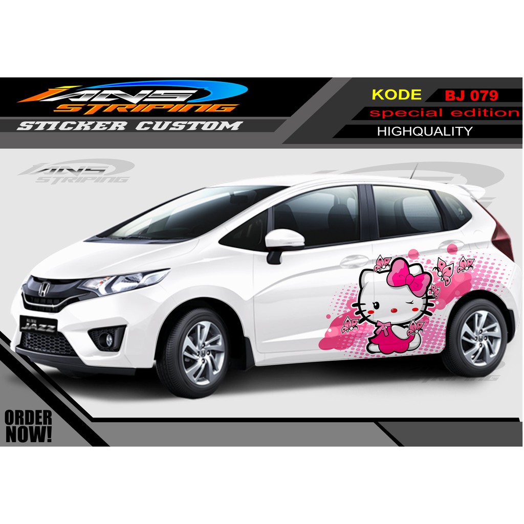 VARIASI STIKER HONDA JAZZ HELLO KITTY / STIKER MOBIL HELLO KITTY / STIKER MOBIL