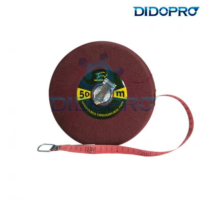 Meteran Fiber Bulat Kain 50 Meter / Fiberglass Measuring Tape / Meteran Gulung