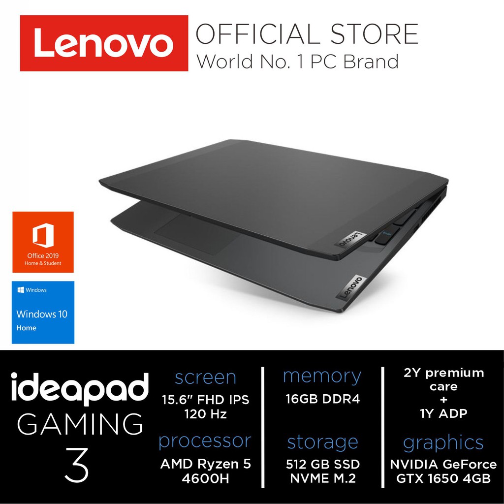 Lenovo IdeaPad Gaming 3 15ARH05-JSID (Black)AMD Ryzen 5-4600H-GTX 1650-4GB|16GB DDR4|512GB SSD