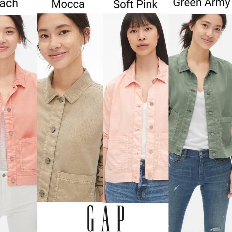 Jaket gap women twill tencel utility jacket