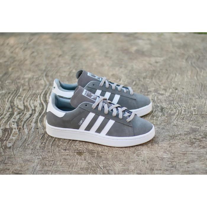 SEPATU CASUAL SEPATU PRIA ADIDAS CAMPUS SUEDE GREY ORIGINAL SNEAKERS COWOK CASUAL
