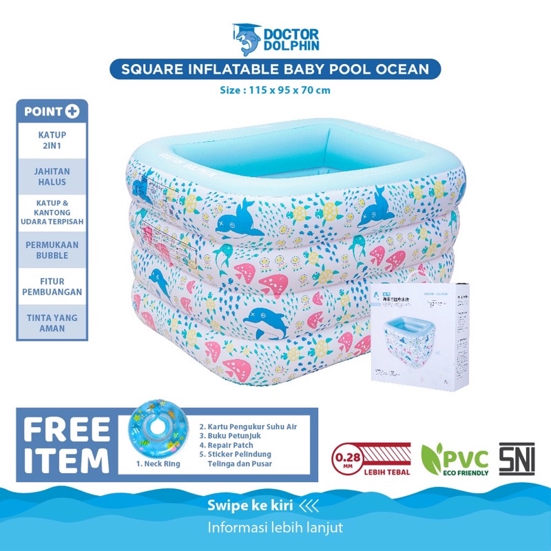 (PRELOVED) DOCTOR DOLPHIN Baby Swiming Pool / Kolam Spa Bayi Persegi / Baby Spa