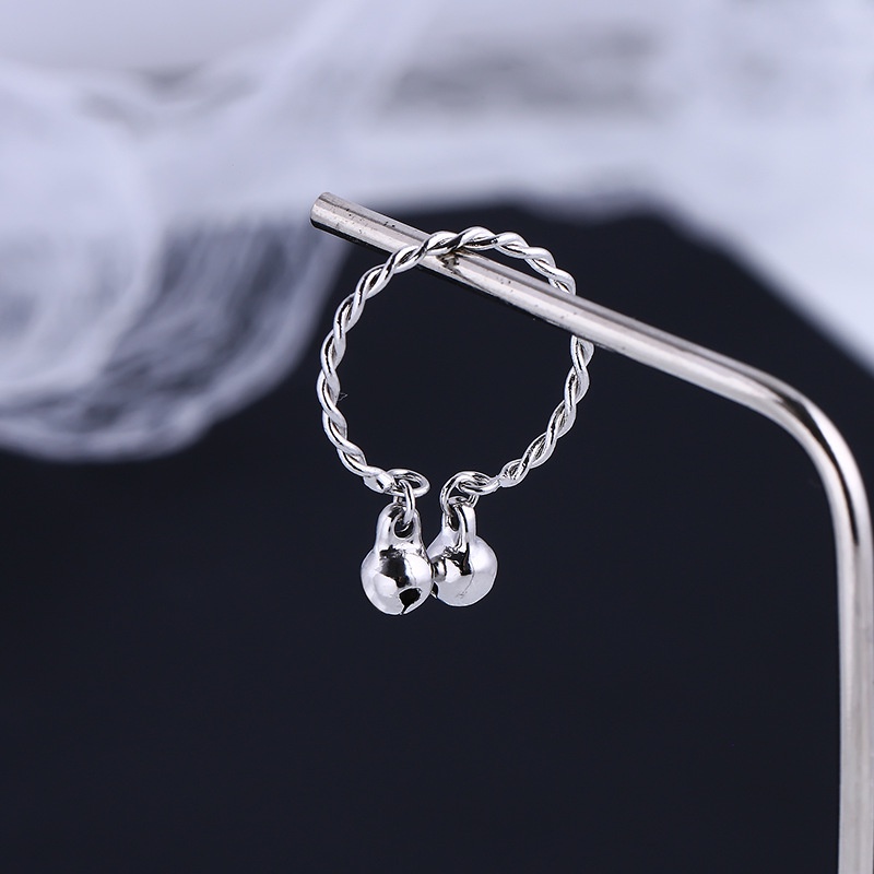 Cincin Model Terbuka Bahan Sterling Silver 925 Desain Kepang Adjustable Untuk Wanita