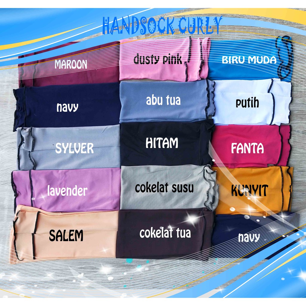 CURLY HANDSOCK MANSET RENDA TANGAN 2 LAYER JEMPOL WANITA MUSLIMAH