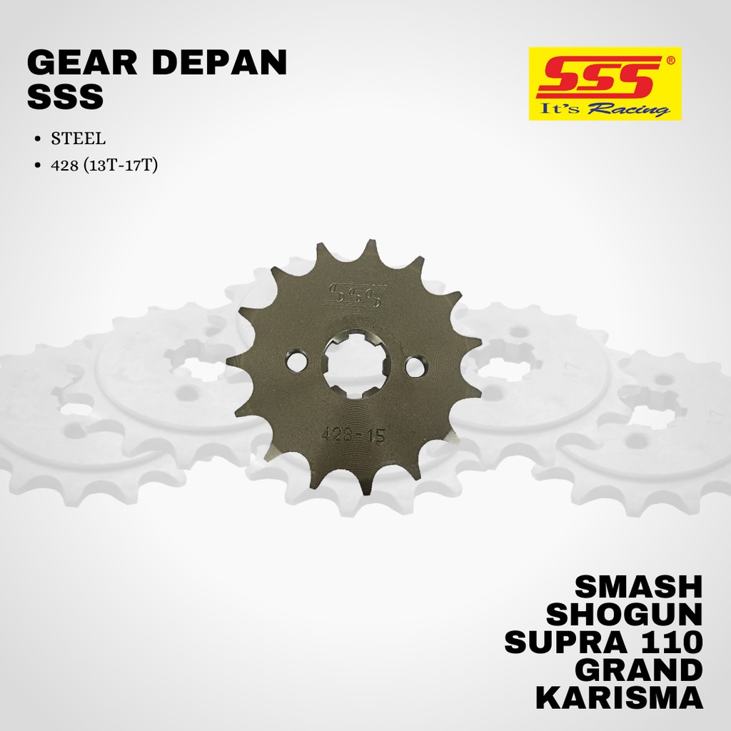 Gear gir suzuki honda karisma smash Shogun Supra sss 428 12 13 14 15 16 STEEL