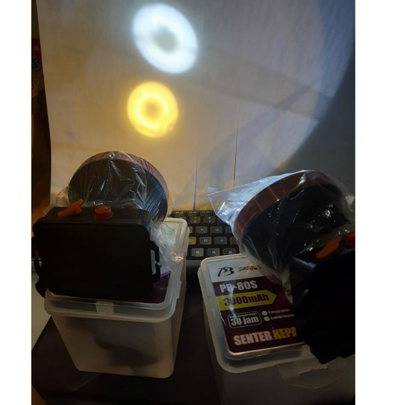 0Senter Kepala / Headlamp LED 80 Watt Putih/Kuning PROBEST PB-80S