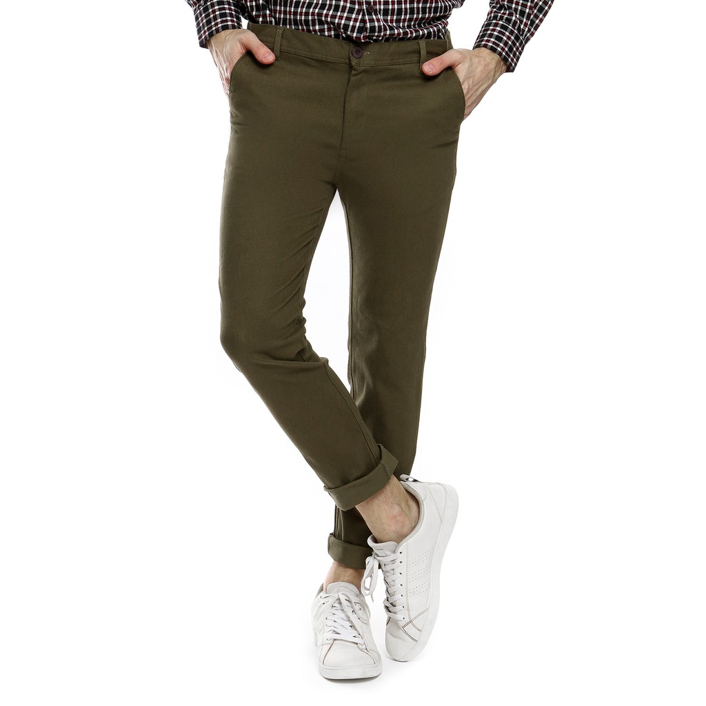 COZMEED Celana Panjang Chino Olive