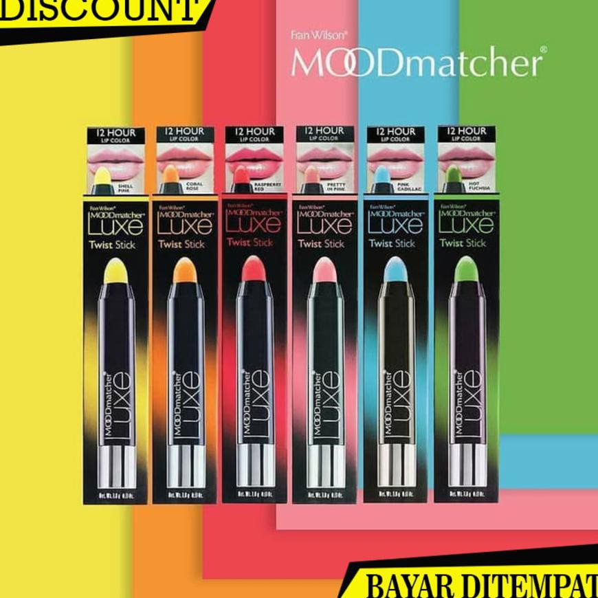 (BAYAR DITEMPAT) FRAN WILSON MOODMATCHER LUXE TWIST LIPSTICK RED PINK ORANGE YELLOW GREEN BLUE BPOM