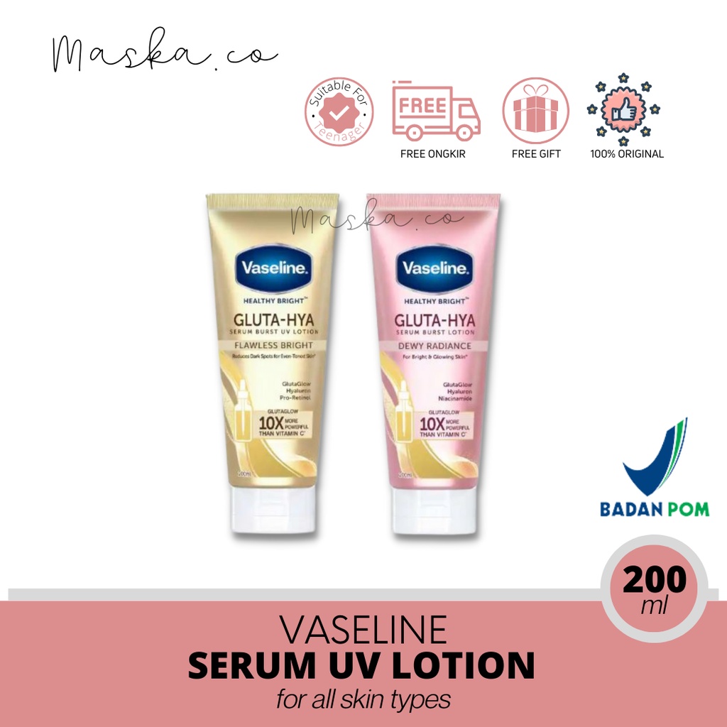 VASELINE HEALTHY BRIGHT GLUTA-HYA SERUM BURST UV LOTION 200ML