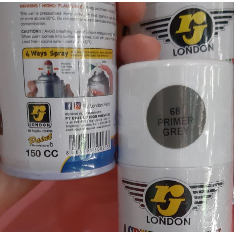 Pilok Pilox RJ London Warna Dasar Abu / Cat Dasar Abu - Grey / Primer Grey (Varian 150cc dan 300cc)