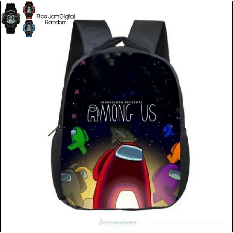 RANSEL EVENGER/AMOUNGUS 2IN1 TAS ANAK LAKI-LAKI FREE JAM TANGAN