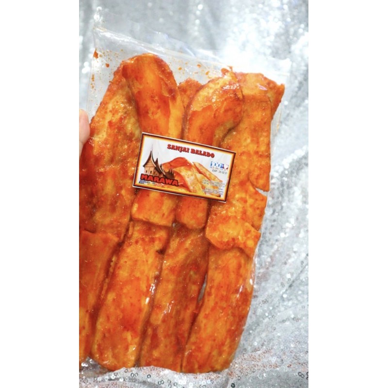 

KERIPIK BALADO SANJAI 250gr (SANJAY BALADO LENGKET PANJANG)