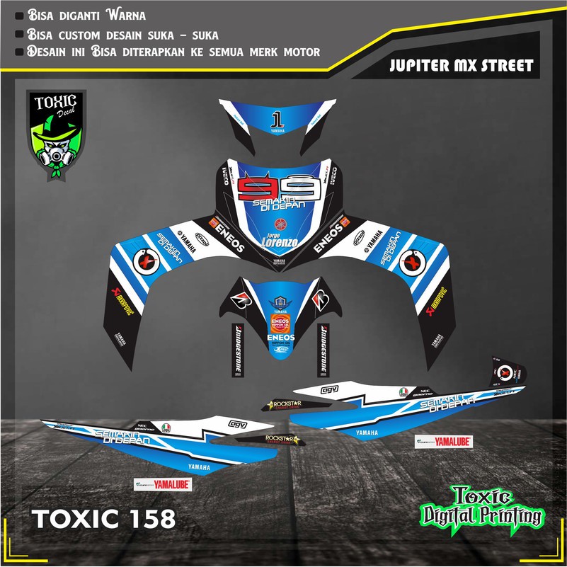 Sticker Decal YAMAHA MIO SPORTY ENEOS BIRU HITAM