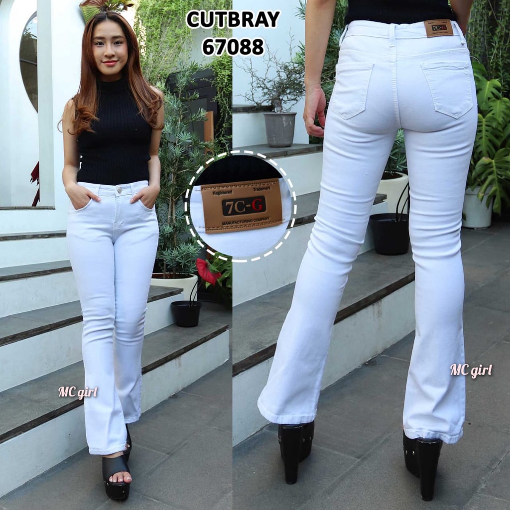 ( Size 27 - 34 ) MC girl - Celana Jeans Cutbray Polos Wanita / Celana Jeans Kaki Lebar / Kaki Gede / Boot Cut 7C-G