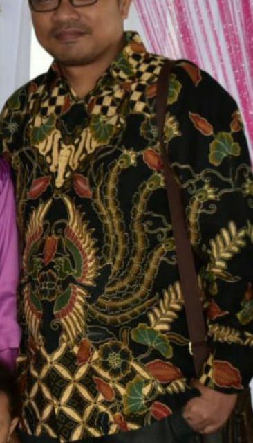Batik Solo Dharma Wira Cabut Warna Kemeja Pria Katun Cabut Primisima Full Furing