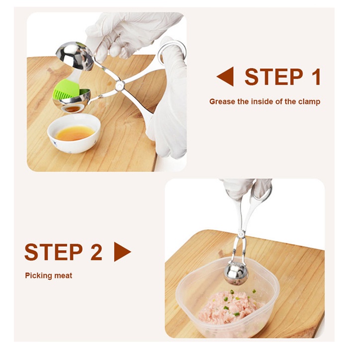 Cetakan Bakso Stainless Meatball Spoon Scoop Gunting Sendok Pembuat Bakso Sendok Es Krim