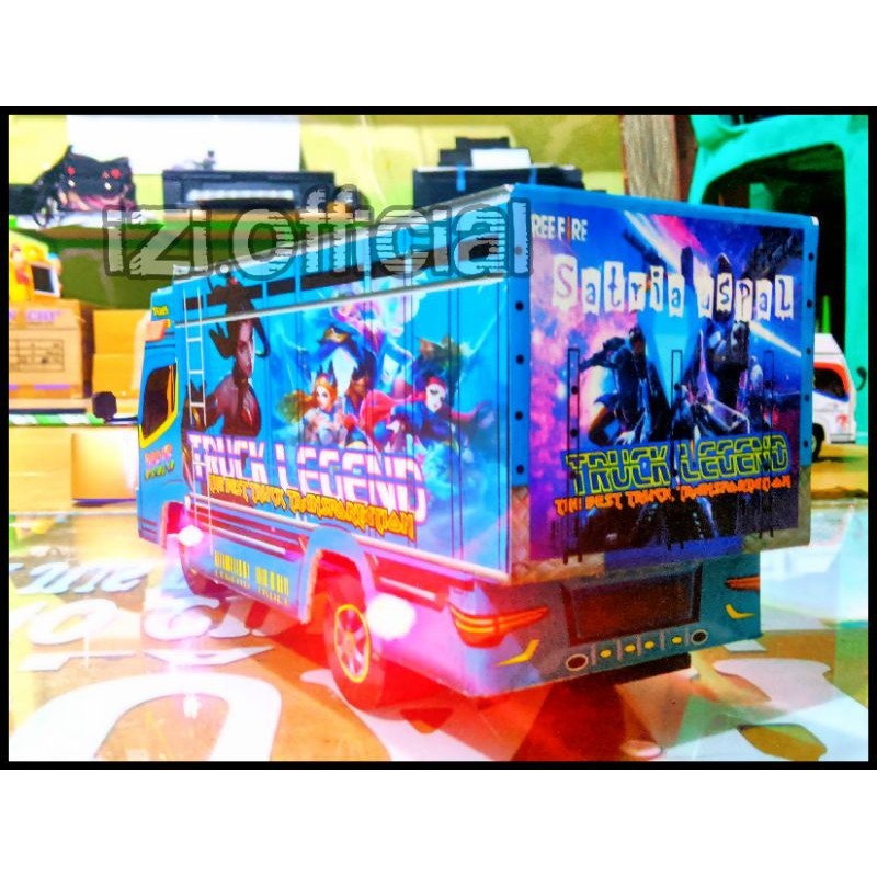 Miniatur Truk Oleng Miniatur truck Legend Murah Lampu Terpal Full Lampu Terpal Roda Kayu Truk Oleng