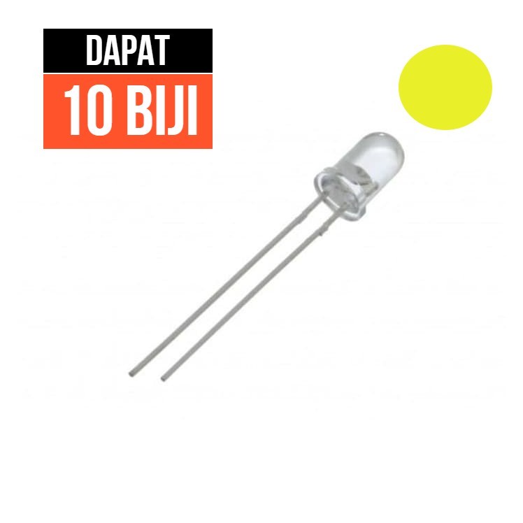 LED Yellow Kuning 3mm 3 mm Clear Transparant Transparan