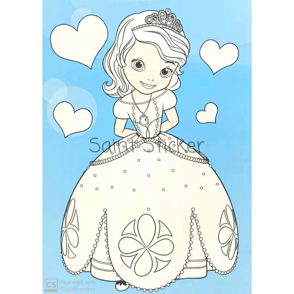 Drawing Canvas Kanvas Lukis Mewarnai Anak Karakter Kartun Disney Princess Sophia Shopee Indonesia