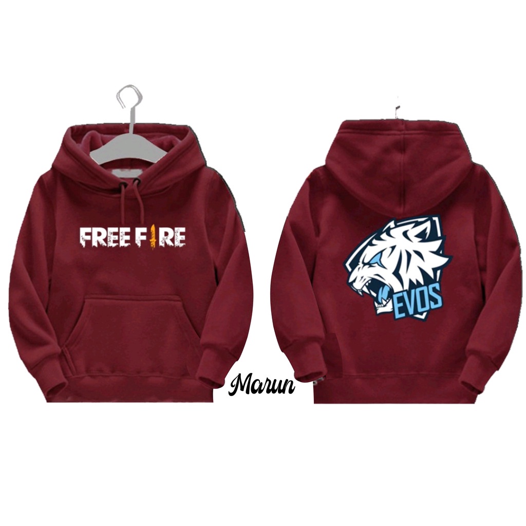 hoodie sweater free fire gratis tambah sablon nama / cetak nama group / nick name / lagi promo