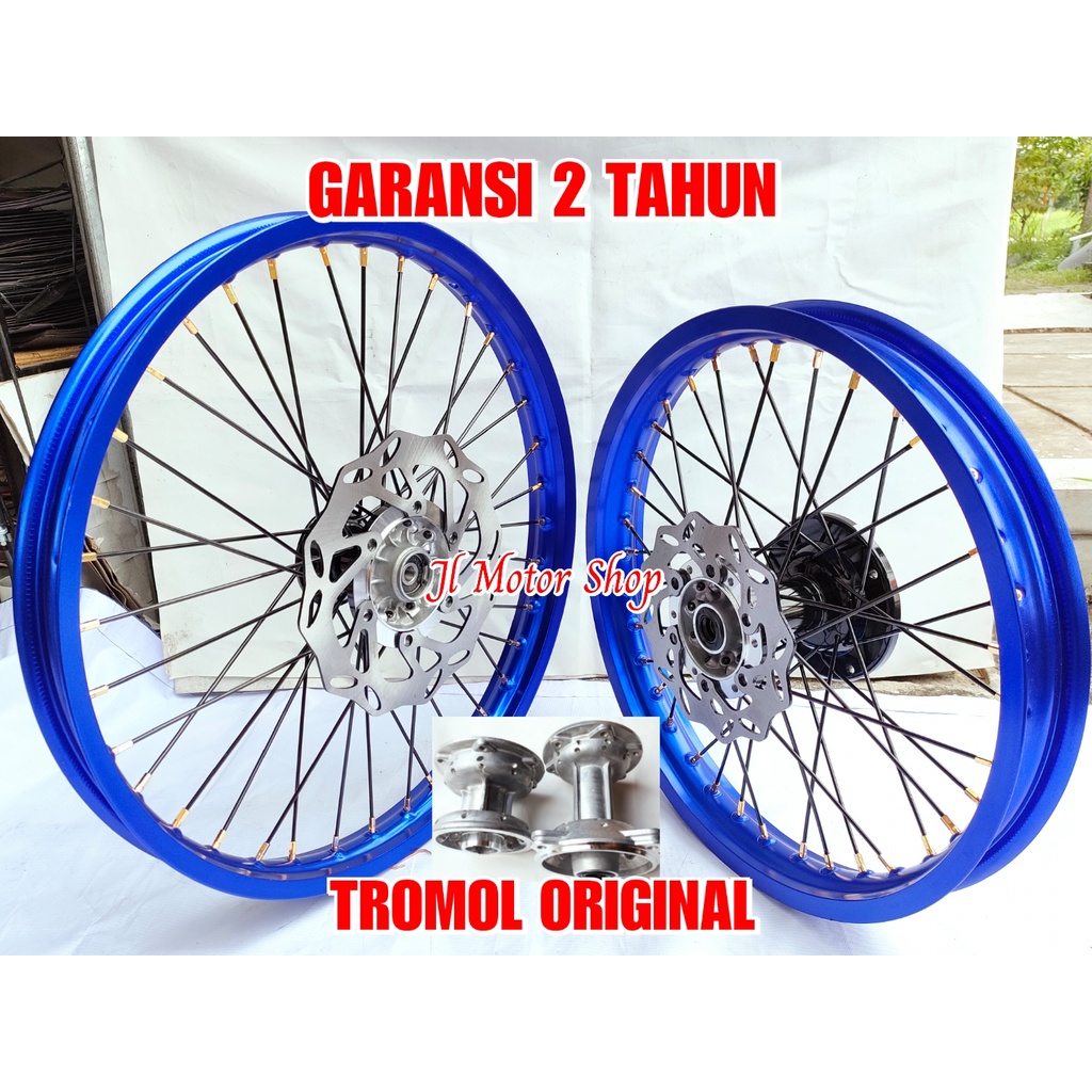 PAKETAN WheelSet VELG KLX CRF WR 16 19 18 21 Set - VELG TRAIL TROMOL JARI2 KLX150 CRF150 WR155 CRF150L RING 16 19 - 18 21 - 17 19 PLUS CAKRAM BERGARANSI