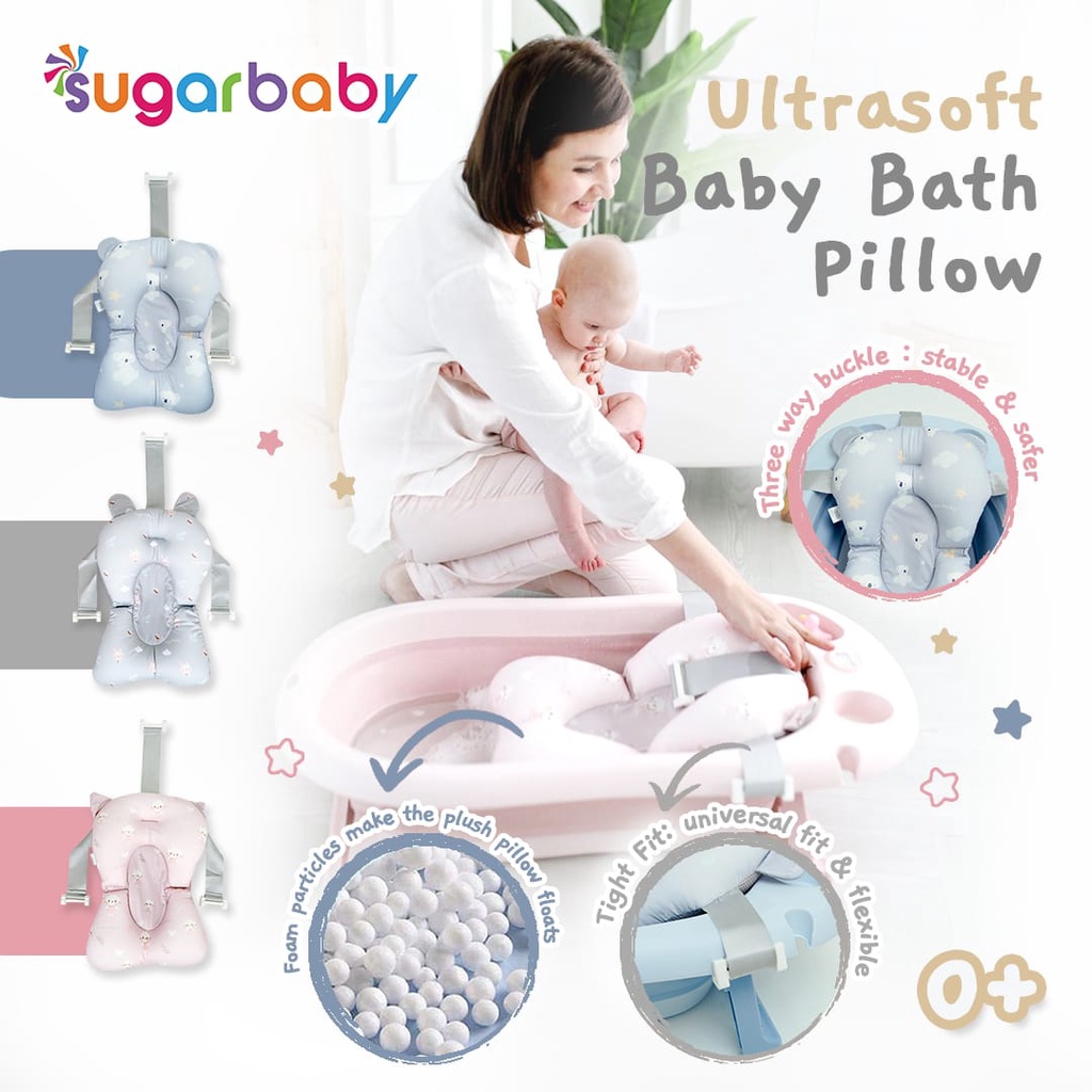 Sugar Baby Bak Mandi Bayi F76 F79 F88 / Simson Thermo Foldable Baby Bathtub Pillow dengan Sensor Panas / Bantal Mandi Bayi CBKS