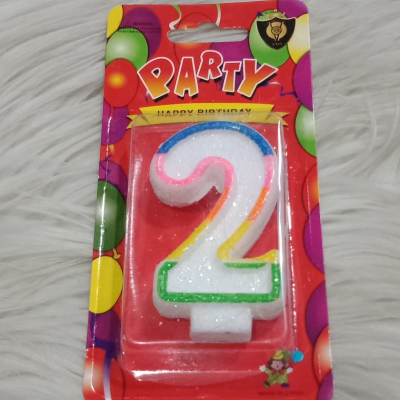 lilin ulang tahun angka 2 glitter