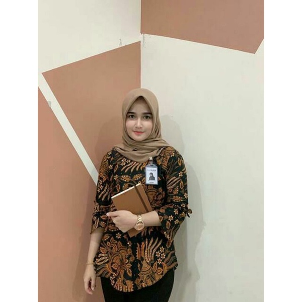 ATASAN BATIK WANITA M L XL XXL-L Blus Manggar sogan