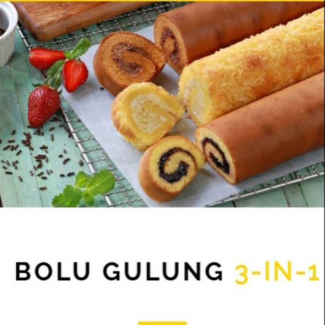 

Bolu Gulung Meranti 3 rasa