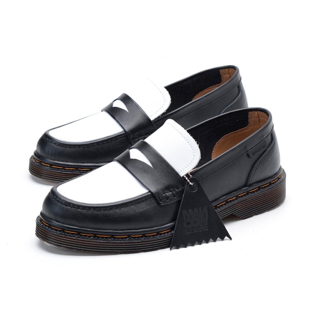 Mancow Loafer Penny Putih Hitam Sepatu Formal Pria Wanita Original Kulit Asli